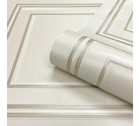 Belgravia Decor Amara Panel Cream/Soft Gold Wallpaper 10m x 53cm, Cream