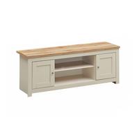 Lisbon TV Unit Stand Media Cabinet 2 Doors + Shelf Cream