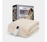Cream Heated Throw Blanket