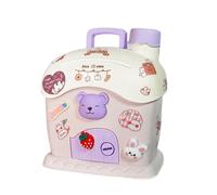 Cream House Coin Bank - Cute Lockable Money Saving Box With Key, Durable Storage Piggy Bank For Kids, Boys, Girls, Adults, Decorative Tabletop Pot, Home Desk Organizer, And Financial Habit Teaching