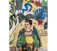 Cream Indian Hand-Block Printed Jaipuri Print Tropical Paisley Floral Ethnic Print Cotton Fabric (Frida Kahlo, 3 Yards)