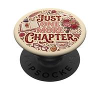Cream Just One More Chapter Romantic Bookish Aesthetic PopSockets Adhesive PopGrip