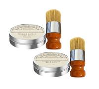 Cream Leather Restorer Salve with Shea Butter, Hemp Oil, Jojoba & Beeswax, 100g, Fast-Drying, Non-Staining, Restores Scratches & Scuffs with Brush (2 PCS)
