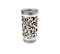 Cream Leopard Print Stainless Steel Insulated Tumbler