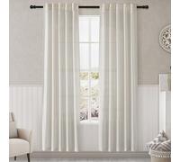 Cream Linen Curtains 80 inches Long for Bedroom Back Tab Light Filtering Privacy Sheer Curtains Modern Farmhouse Coastal Decor Cotton Textured Gauze Curtain 2 Panel Set 38x80 for Dinning Room