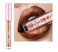 Cream Lip Gloss，12 Colors Metallic Liquid Lipstick Lip Gloss Non-Stick Cup Lip Glaze Makeup Pearl Beauty Makeup (08-LOVE BRONZE)
