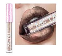 Cream Lip Gloss，12 Colors Metallic Liquid Lipstick Lip Gloss Non-Stick Cup Lip Glaze Makeup Pearl Beauty Makeup (10-NOBLE GREY)