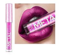 Cream Lip Gloss，12 Colors Metallic Liquid Lipstick Lip Gloss Non-Stick Cup Lip Glaze Makeup Pearl Beauty Makeup (05-AMETHYST)