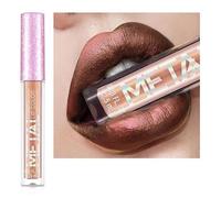 Cream Lip Gloss，12 Colors Metallic Liquid Lipstick Lip Gloss Non-Stick Cup Lip Glaze Makeup Pearl Beauty Makeup (03-SHIMMER FINISH)