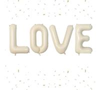 Cream LOVE Letter Balloons,40 Inch Love Balloon Beige Helium Big Nude Balloon for Anniversary Wedding Party Decorations
