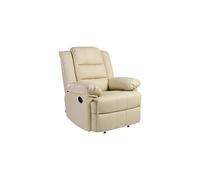 (Cream) Loxley Bonded Leather Recliner Armchair Sofa Home Lounge Chair Reclining Gaming