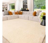 Cream Machine Washable Warm Insulating Soft Cosy Touch Plush Thick Shaggy Rug for Bedroom Livingroom Hallway 160cm x 230cm (5ft 3" x 7ft 7")