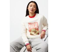 Cream Matcha Graphic Relaxed Sweatshirt M