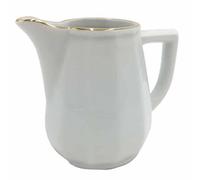 Cream/milk Jug: 100Ml Apilco Bistro Jug, White With Gold Band