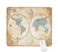 Cream Mouse Pad 360x300x3mm World Map Small Mouse Mat with Rubber Base Slogan Non-Slip Splash Resistant Surface Portable Desk Mat for Office, Work Home Gaming Desktop Decor, Woman/Men Gifts J-989
