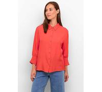 Cream Nola Three-Quarter Sleeves Button-Up Shirt Hot Coral