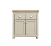 Timber Art Design Lisbon Compact 2 Doors 2 Drawer Sideboard Storage Cabinet Cupboard Cream Oak