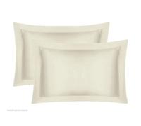 (Cream, Oxford) 400 Thread Oxford Pair Pillow Cases or Housewife