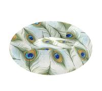 Cream Peacock Feathers Pet Dog Bed Relieve Stress fluffier Dog Pillow Bed for Extra Small Size Pets Sleeping