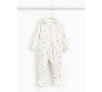 Cream Peter Rabbit Print Frilly Collar Sleepsuit Up to 3 mths