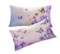 Cream Pillow Cases 2 Pack Butterfly Cushion Covers 20 x 28 inch Rectangle Throw Pillow Covers Velvet Cushion Covers With Invisible Zipper Soft and Breathable for living Room Decor, Womans Gifts T0T525
