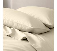 (Cream , Plain Pillowcase 2-Pack) Duvet Cover Set with Pillowcases - Soft Brushed Microfibre Quilt Cover Bedding Set