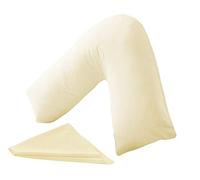 Cream Polycotton Back And Neck Support V Shaped Orthopedic/Nursing Pillow Case