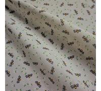 Cream Polycotton with Bees and Flowers (Per Metre)