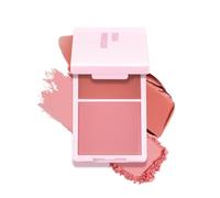 Cream Powder Blush, 2 Shade Blush Palette With Cream & Matte Pressed Powder, High Pigmented Pink Candy Peach Blush Palette