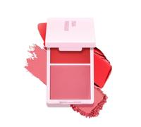 Cream Powder Blush, 2 Shade Blush Palette With Cream & Matte Pressed Powder, High Pigmented Pink Candy Peach Blush Palette