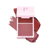 Cream Powder Blush, 2 Shade Blush Palette With Cream & Matte Pressed Powder, High Pigmented Pink Candy Peach Blush Palette