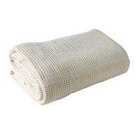 Cream Premium Quality 100% Cotton Cot Cellular Blanket,(100cmX150cm) Made in EU