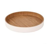 Cream PU Leather Perfume Tray Wood Interior Organizer Rectangle Square | Available in three shapes and sizes for dressers and nightstands Organizes keys perfumes jewelry and small