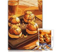 Cream Puffs with Chocolate Drizzle 1000 Pieces Jigsaws Adults Puzzles Gifts Educational Mental Skill Game Memorable Thoughtful Gift Selection Size 38x52cm