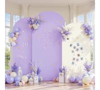 Cream Purple Arch Backdrop Cover Set of 3 Party Wedding Arch Covers Stretchy Backdrop 6FT 6.6FT 7.2FT Baby Shower Bridal Shower Photo Birthday Beige Lavender Arch Stand Cover Spandex