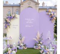 Cream Purple Arch Backdrop Covers Set of 3 Party Arch Covers 6FT 6.6FT 7.2FT Lavender Lilac Arch Stand Cover Bridal Baby Shower Photo Birthday Party Wedding Arch Spandex