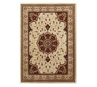 Cream Red Traditional Rug, Bordered Floral Rug, Stain-Resistant Rug For Bedroom, Livingroom, & Diningroom-280Cm X 380Cm