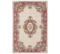 (CREAM ROSE, 200 x 285 cm) Traditional Pure Wool Rugs Hall Runner Round Circle Half Moon Mat Small Extra Large Carpet Eco Friendly Handmade