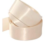 Cream Satin Ribbon - 50mm Wide - 3 Meters - Many Colours - Buy 3 & Get 1 Free for Gifts Wrap, Sew, Party, Decorations, Crafts, Dress, Events, Bows and Much More