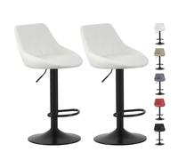 MCC Direct Set Of 2 Height Adjustable Kitchen Bar Stool Breakfast Chairs With Footrest Cream- Stanley