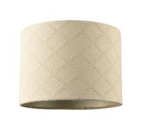 Cream Shabby Chic Lamp Shade in Textured Jacquard Cotton | Ribbed Diamond Design | Inner Cream Satin Fabric Lining | 18cm x 25cm by Happy Homewares