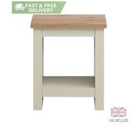 Lisbon Side Lamp Table Bedside Cabinet With Open Storage Shelf Cream