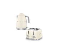 Smeg Bundle Set TSF03 4-Slice Toaster & KLF04 1.7L Variable Temperature Controlled Kettle - Cream