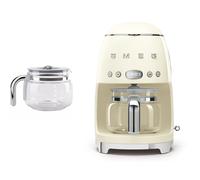 (Cream) Smeg DCF02 Drip Filter Coffee Machine +DCG01 Glass Carafe Spare Jug Bundle