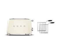 (Cream) Smeg TSF01 2 Slice Toaster + TSSR01 2-Sandwich Racks Bundle
