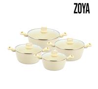 (Cream) SQ Professional Zoya 8pc Non-Stick Aluminum Cookware Set