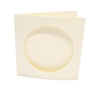 Cream Square Cards and Envelopes with Round Apertures for Cross Stitch - Pack of 10