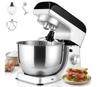 Salter Retro Cream Stand Mixer - 5L Electric Food Kitchen Mixer, Stainless Steel Removable Mixing Bowl, Accessories Included, Dough Hook, Wire Whisk, Beater, 8 Speed Settings & Pulse Function, 1300W