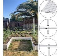 Cream Steel Garden Arch -Outdoor Metal Arbor Trellis for Climbing Plants Wedding Decor & Events Strong Base - Size: W260cm x H220cm