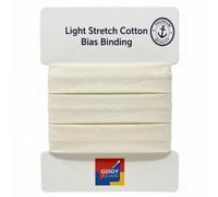 Cream Stretch Cotton Bias Binding Tape for Sewing, 18mm x 5m